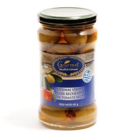 Azeitonas Verdes Recheada com Tomate Seco Gourmet Mediterranean (165g)