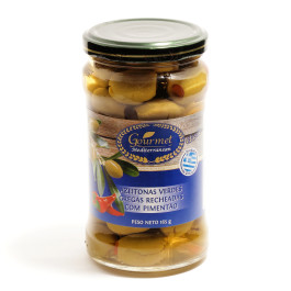 Azeitonas Verdes Recheadas com Pimentão Gourmet Mediterranean (165g)