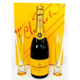 Kit Champagne Veuve Clicquot Box Brut (750ml) + 2 Taças