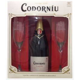 Kit 1 Espumante Cava Codorniu Brut + 2 Taças (un)