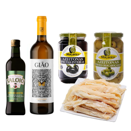 Kit Bacalhau Gadus Morhua Desfiado + Vinho