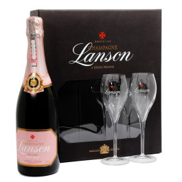 Kit Champagne Lanson Rose Label com 2 Taças Exclusivas (un)