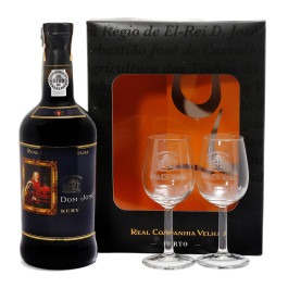 Kit Vinho Porto Dom José Ruby + 2 Taças (750ml) 