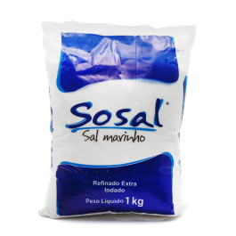 Sal Marinho Refinado Extra Iodado Sosal 1Kg