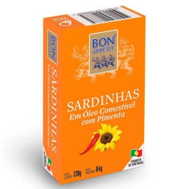 Sardinhas em Óleo Comestível com Pimenta Bon Appetit (120g)