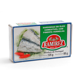 Sardinhas Em Óleo Comestível com Pimenta Vermelha Ramirez (125g)