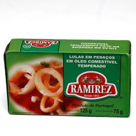 Lulas em Pedaços em Óleo Comestível Temperado Ramirez (125gr)