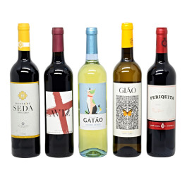 Kit com 5 Vinhos Portugueses  + GANHE 1 + Abridor Personalizado