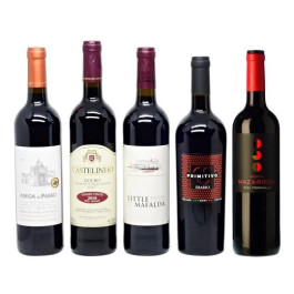 Kit com 5 Vinhos Velho Mundo + GANHE 1 +  Abridor Personalizado